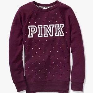 VS Pink Bling rhinestone sweatshirt red